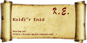 Kolár Enid névjegykártya
